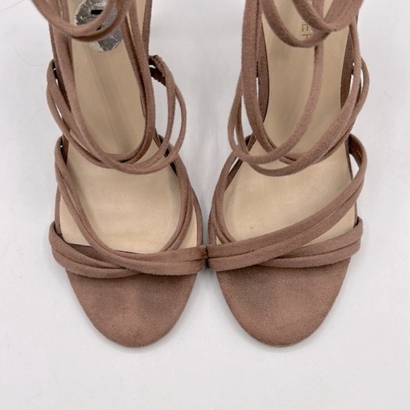 Marc Fisher Mauve Strappy Faux Suede High Heels Size 7 - Picture 3 of 12